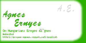 agnes ernyes business card